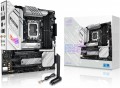 ASUS ROG STRIX B760-G GAMING WIFI Intel B760 LGA 1700 white mATX motherboard with 12 + 1 power stages, DDR5, PCIe 5.0 x16 SafeSlot, two PCIe 4.0 M.2 slots, WiFi 6E, 2.5G Ethernet, and Aura Sync