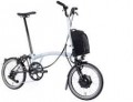 Brompton Electric P Line 4-speed - Mid Handlebar Lunar Ice - Folding Bike UK