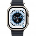Apple Watch Ultra (GPS + Cellular) 49mm Titanium Case with Midnight Ocean Band - Titanium