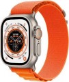 Apple - Geek Squad Certified Refurbished Watch Ultra (GPS + Cellular) 49mm Titanium Case with Orange Alpine Loop - Medium - Titanium - (2022)