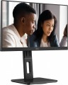 AOC 22E2UMF - 22 Zoll Full HD Monitor, höhenverstellbar, Lautsprecher, Adaptive Sync (1920x1080, 75 Hz, 4 ms, VGA, HDMI, DP, USB Hub) schwarz