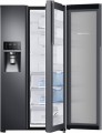 Samsung - Showcase 21.5 Cu. Ft. Side-by-Side Counter-Depth Refrigerator - Black stainless steel