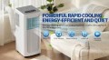 ELECCI 4-In-1 Mobile Air Conditioner 1.8 kW, Cooling/Dehumidifier/Fan/Sleep Mode, Energy Class A, R290 Refrigerant, Adjustable 16–30°C, Remote Control & 24h Timer, Washable Filter, Auto Defrost, Window Kit Included UK