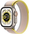 Apple - Refurbished Watch Ultra (GPS + Cellular) 49mm Titanium Case with Yellow/Beige Trail Loop - M/L - Silver - (2022)