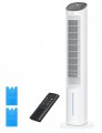 DREO 40“ Evaporative Air Cooler, 35dB Silent Cooling Fan that Blow Cold Air, 80° Oscillating Bladeless Tower Fan for Bedroom, Removable Water Tank, Ice Packs, Remote Control, 4 Speed, 7H Timer, White UK