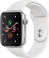 Refurbished Apple Watch Series 5 (GPS) 44mm Aluminum Case with White Sport Band - Silver Aluminum - (2019)