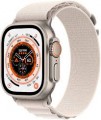 Apple - Refurbished Watch Ultra (GPS + Cellular) 49mm Titanium Case with Starlight Alpine Loop - Small - Silver - (2022)