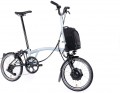 Brompton Electric P Line Explore 12 Speed Electric Folding Bike In Lunar Ice