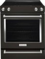 KitchenAid  6.4 Cu. Ft. Self-Cleaning Slide-In Electric Convection Range - Black Stainless Steel