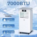 HOMCOM 7000 BTU Air Conditioning Unit, 3-in-1 Portable Air Conditioner, Dehumidifier, Cooling Fan with Remote Control, LED Display, 2 Speeds, 24H Timer, Window Venting Kit, 15m² UK
