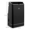 HOMCOM 14000 BTU Mobile Air Conditioner, 35m², Smart Home WiFi, with Dehumidifier, Fan, 24H Timer, Window Kit, Black UK