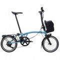 Brompton Electric P Line 4 Speed - Mid Handlebar with Roller Rack Cloud Metallic - E-Motiq UK
