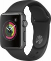 Apple - Apple Watch Series 1 38mm Space Gray Aluminum Case Black Sport Band - Space Gray Aluminum