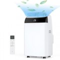 12000 BTU Portable Air Conditioner 5 in 1 Mobile AC Unit with Cooling, Heating and Dehumidifier, 3 Fan Speeds, Sleep Mode, 24H Timer, Remote Control for Rooms Up to 550 Sq ft White UK