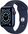 Apple Watch Series 6 (GPS + Cellular) 44mm Aluminum Case with Deep Navy Sport Band - Blue