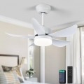 RHEAFON Ceiling Fans with Lights and Remote, 30 Inch Dimmable LED Ceiling Fan,Reversible,6 Speeds & Timer Ultra-Quiet,White Smart Ceiling Fan for Bedroom Kitchen Dining Room Patio UK
