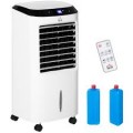 HOMCOM Portable Air Cooler, Evaporative Anion Ice Cooling Fan Water Conditioner Humidifier Unit with 10L Water Tank, 3 Modes, 3 Speed, Remote, Timer, Oscillating for Home Quiet Bedroom, White UK