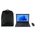 Refurbished Lenovo ThinkPad T480 Core i5 8th gen 16GB 256GB SSD 14 Inch Windows 11 Pro Laptop with Laptop Backpack with Genius NX-7000 Wireless Mouse Black