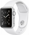 Apple - Apple Watch Series 1 38mm Silver Aluminum Case White Sport Band - Silver Aluminum