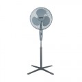 GEEPAS 16” Pedestal Free Standing Cooling Fan | 3 Speed 3 Blades Wide Angled Oscillation | Pivoting Head & Adjustable Height | Powerful Airflow Floor Fan | Home Office Use, 1 Year Warranty Grey 45W UK