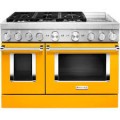 KitchenAid  6.3 Cu. Ft. Freestanding Double Oven Dual Fuel True Convection Range with Self-Cleaning - Yellow Pepper