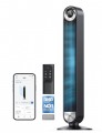 DREO 20dB Smart Silent Tower Fan, 8.5m/s Velocity Standing Fan for Bedroom, 9 Speeds 4 Modes, Upgraded DC Cooling Fans, 90° Oscillating Bladeless Electric Fans, 12H Timer, WiFi/Alexa/Remote Control UK