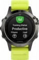 Garmin - fēnix® 5 GPS Heart Rate Monitor Watch - Slate Gray with Amp Yellow Band
