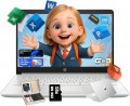 HP 14 inch Laptop for Students & Business • 1-Year Office 365 • 250nits Anti-Glare Display • Intel 4-Core CPU • Copilot • Win 11 Pro • Accessories • Wi-Fi 6 • 16GB RAM • 128GB UFS • 256GB SD Card