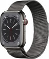 Apple Watch Series 8 GPS + Cellular 45mm Graphite Stainless Steel Case with Graphite Milanese Loop - Graphite