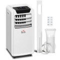 HOMCOM 10000 BTU Air Conditioning Unit, 3-in-1 Portable Air Conditioner, Dehumidifier, Cooling Fan with Remote Control, LED Display, 2 Speeds, 24H Timer, Window Venting Kit, 30m² UK