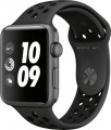Apple Geek Squad Certified Refurbished Apple Watch Nike+ Series 3 (GPS) 42mm Space Gray Aluminum Case with Nike Sport Band - Space Gray Aluminum