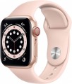 Apple Watch Series 6 (GPS + Cellular) 40mm Gold Aluminum Case with Pink Sand Sport Band - Gold