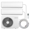 electriQ iQool Multi-Split 2 x 12000 BTU Smart Wall Mounted Split Air Conditioner with Heat Pump - Pipe Kits Included UK