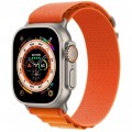 Apple Watch Ultra (GPS + Cellular) 49mm Titanium Case with Orange Alpine Loop - Large - Titanium