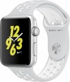 Apple - Apple Watch Nike+ 38mm Silver Aluminum Case Pure Platinum/White Nike Sport Band - Silver Aluminum