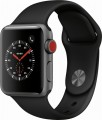 Apple - Apple Watch Series 3 (GPS + Cellular), 38mm Space Gray Aluminum Case with Black Sport Band - Space Gray Aluminum
