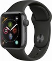 Apple - Apple Watch Series 4 (GPS), 40mm Space Gray Aluminum Case with Black Sport Band - Space Gray Aluminum