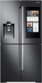 Samsung - Family Hub 2.0 22.0 Cu. Ft. 4-Door Flex French Door Counter-Depth Refrigerator with Apps - Black Stainless Steel