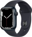 Geek Squad Certified Refurbished Apple Watch Series 7 (GPS + Cellular) 45mm Aluminum Case with Midnight Sport Band - Midnight - (2021)