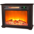 Lifesmart - 3-Quartz Infrared Fireplace Heater - Dark Walnut