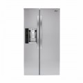 LG - 21.9 Cu. Ft. Side-by-Side Counter-Depth Refrigerator - Stainless steel