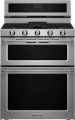 KitchenAid - 6.0 Cu. Ft. Self-Cleaning Free-Standing Double Oven Gas Convection Range - Stainless Steel