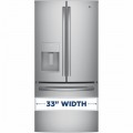 GE - 23.8 Cu. Ft. French Door Refrigerator - Stainless steel