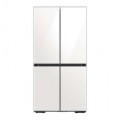Samsung - 23 cu. ft. Bespoke Counter Depth 4-Door Flex™ Refrigerator in Customizable Panel - White glass