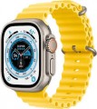 Apple - Geek Squad Certified Refurbished Watch Ultra (GPS + Cellular) 49mm Titanium Case with Yellow Ocean Band - Silver