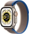 Apple - Geek Squad Certified Refurbished Watch Ultra (GPS + Cellular) 49mm Titanium Case with Blue/Gray Trail Loop - M/L - Silver - (2022)