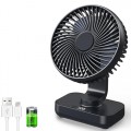 Portable Desk Fan, 4500mAh Rechargeable Small USB Desk Fan, Quiet Operation with 120° Oscillation & 90° Adjustable Tilt, Digital Display, 4 Speeds, Silent Personal Fan for Home, Office, Bedroom UK