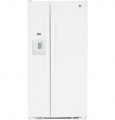 GE - 23.2 Cu. Ft. Side-by-Side Refrigerator with External Ice & Water Dispenser - High gloss white