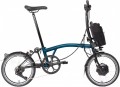 2025 Brompton Electric C Line Urban Mid 4 Speed Electric Folding Bike In Ocean Blue & Matt Black