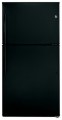 GE - 21.2 Cu. Ft. Top-Freezer Refrigerator - Black